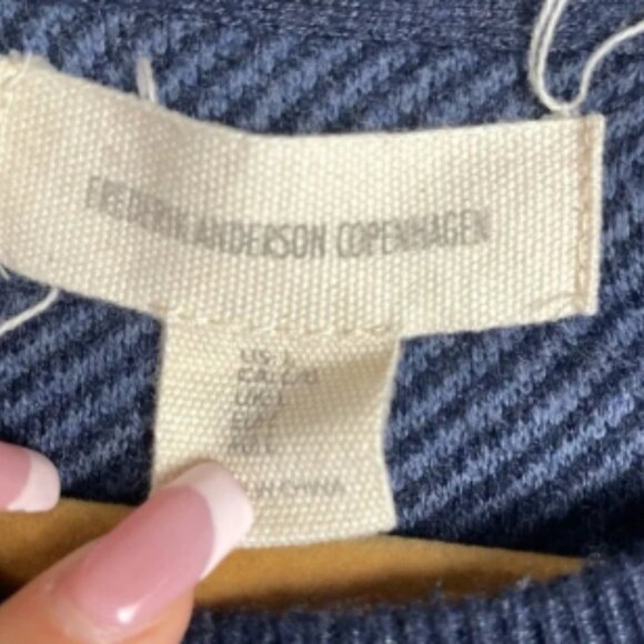 Frederik Anderson Copenhagen Navy Blue Crew Neck Sweater Size L - Picture 6 of 6
